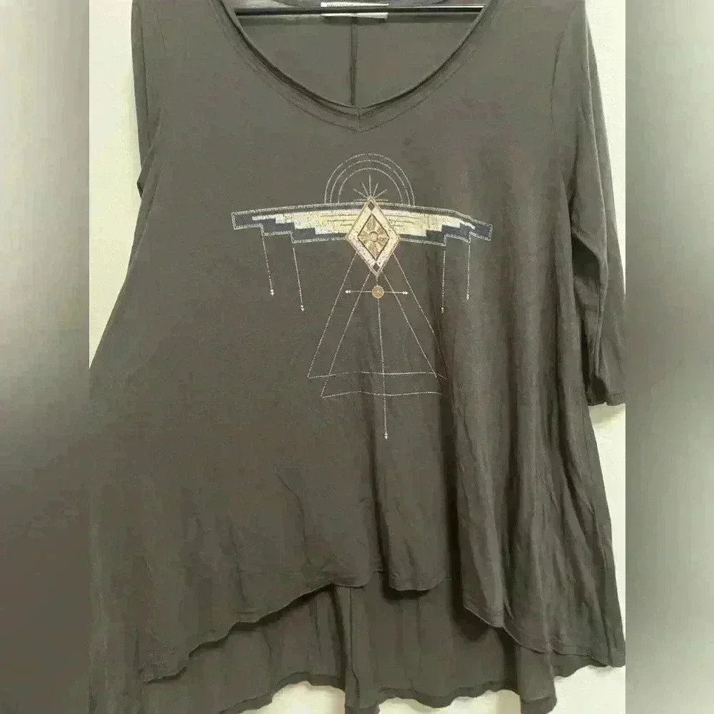 Project Social T - Women’s Super Soft Grey 1/2‎ Sleeve Tunic Top - Size Small - Picture 3 of 5